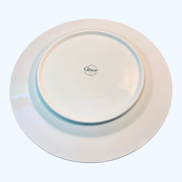 Gibson Christmas Dinner Plate 10 3/4" Santa Claus Holly Berry Vintage - Picture 5 of 9